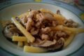 CUCINA/COLLABORAZIONE:Pasta con funghi shiitake e stracchino di capra, collaborazione con Ioboscovivo e formaggi Tomasoni